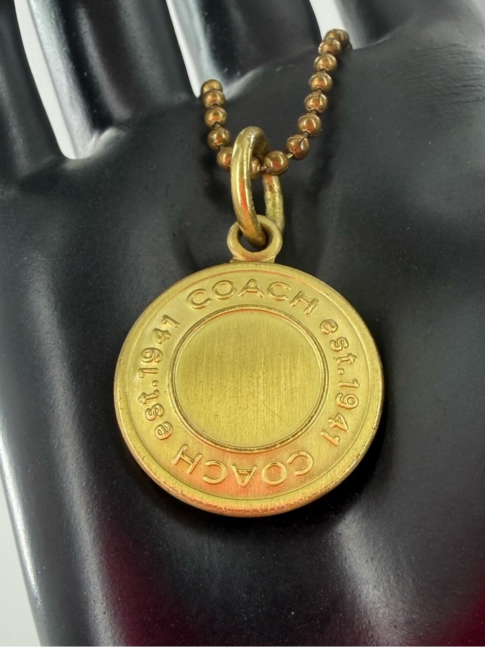 Coach Gold Round Bag Tag - Picture 2 of 11